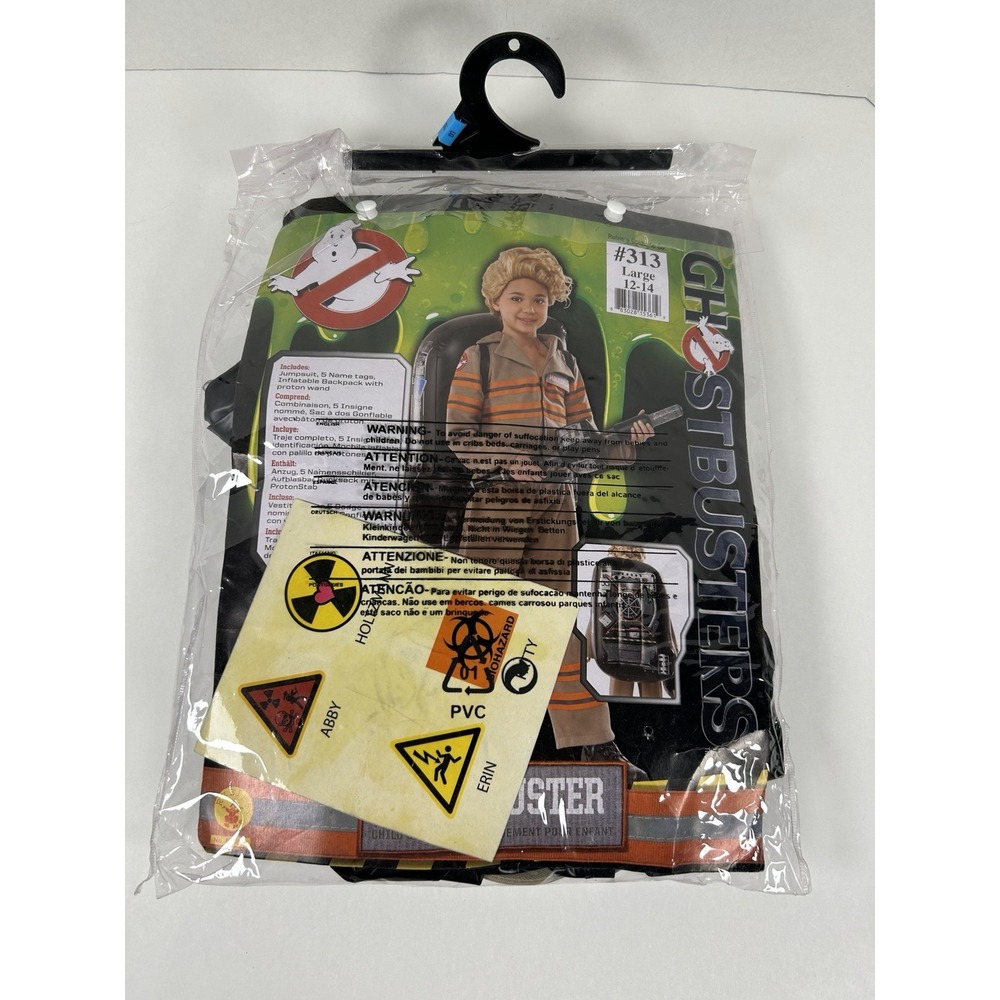 Ghostbusters Child Costume LARGE 12-14 Jumpsuit Inflatable Backpack